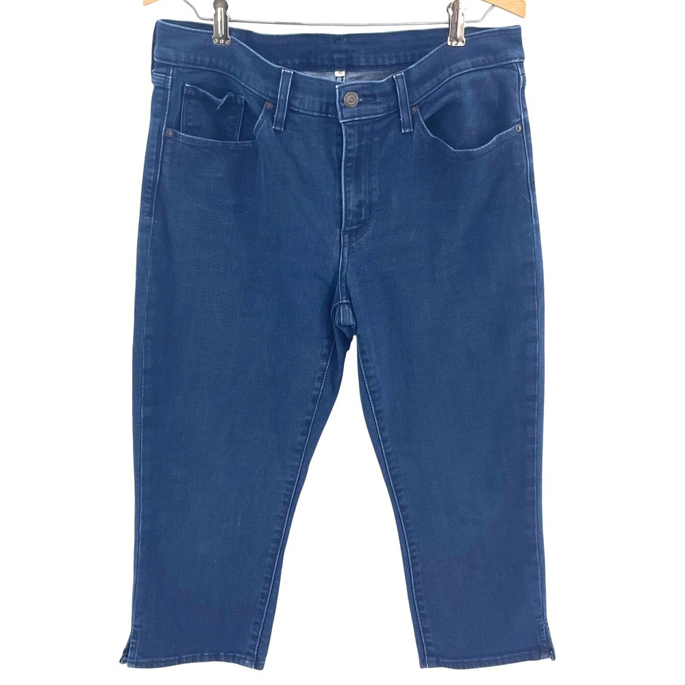 Levi's Capri Jeans Women 10 Blue Indigo Mid Rise Cropped Denim Pants‎ Summer